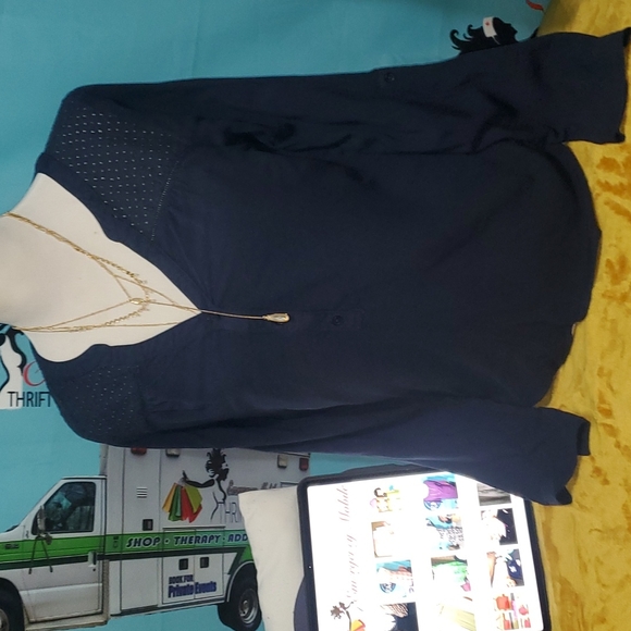 COPY - Only Navy Blue  Blouse - Picture 2 of 5